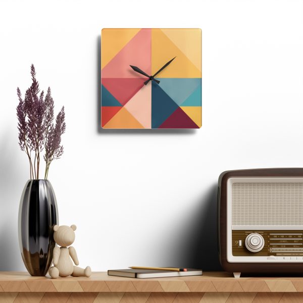 Soft Geometric Pyramid 03 - Acrylic Wall Clock - Image 4