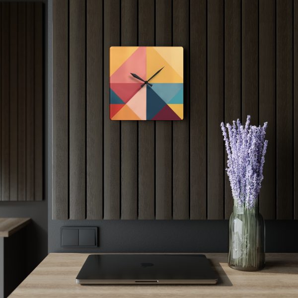 Soft Geometric Pyramid 03 - Acrylic Wall Clock - Image 5