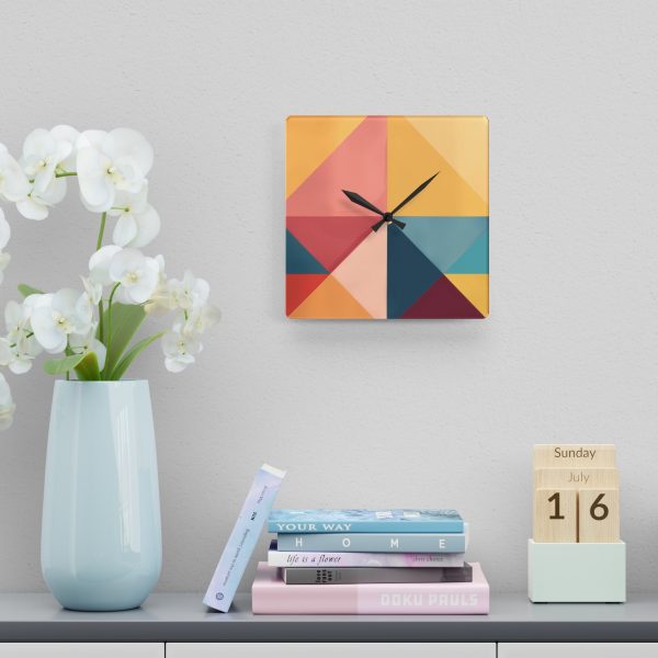 Soft Geometric Pyramid 03 - Acrylic Wall Clock - Image 6