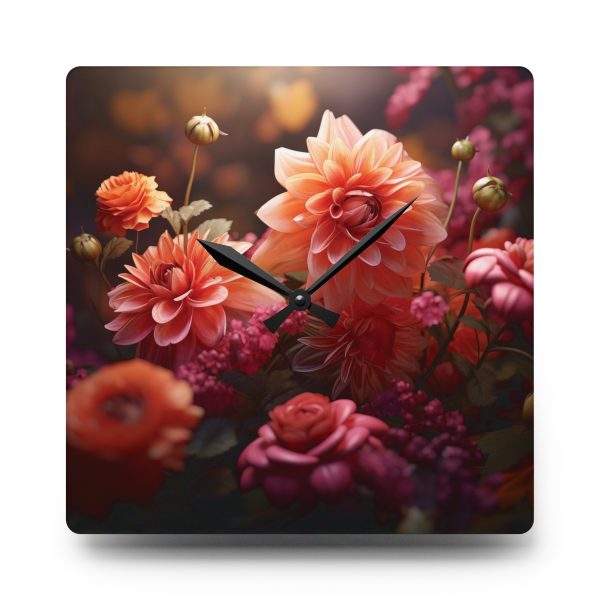 Bright Fantasy Floral 02 - Acrylic Wall Clock