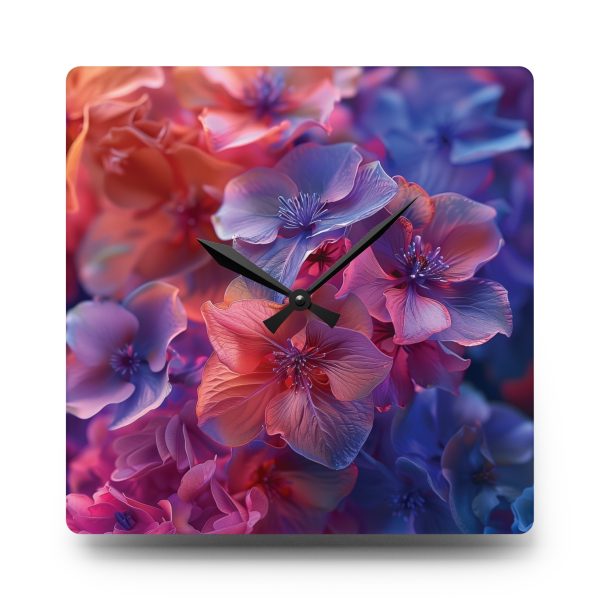 Bright Fantasy Floral 03 - Acrylic Wall Clock