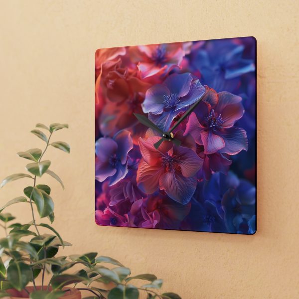 Bright Fantasy Floral 03 - Acrylic Wall Clock - Image 3