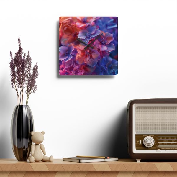 Bright Fantasy Floral 03 - Acrylic Wall Clock - Image 4