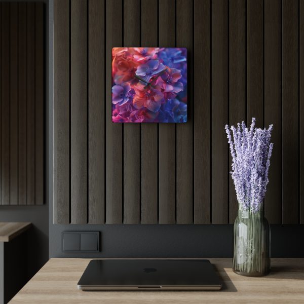 Bright Fantasy Floral 03 - Acrylic Wall Clock - Image 5