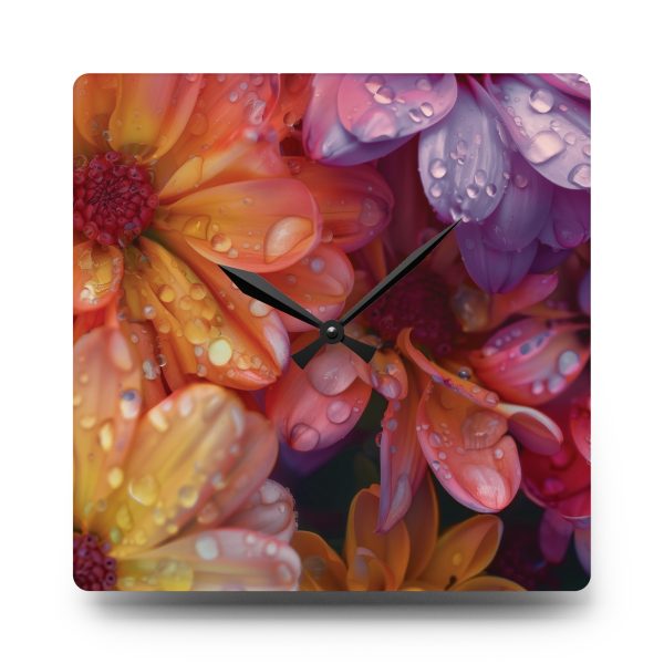 Bright Fantasy Floral 04 - Acrylic Wall Clock