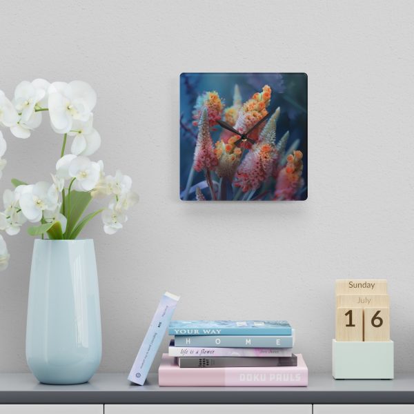 Bright Fantasy Floral 06 - Acrylic Wall Clock - Image 6