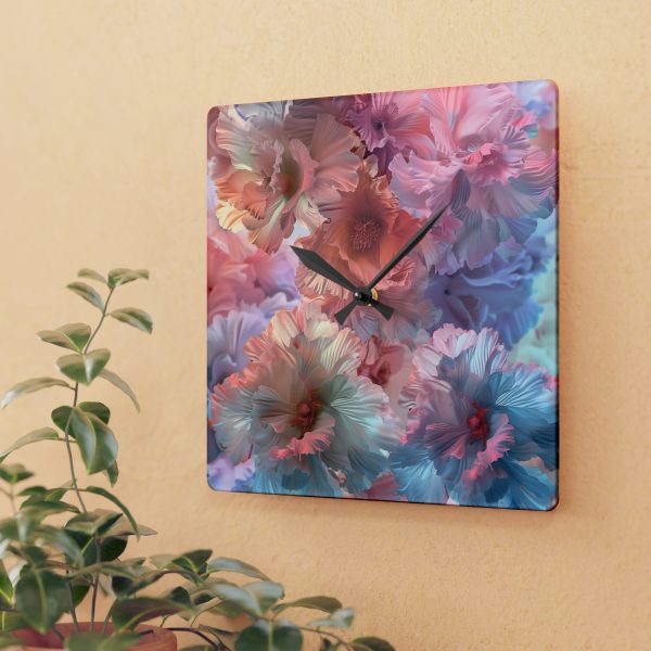 Floral Nebula 02 - Acrylic Wall Clock - Image 3