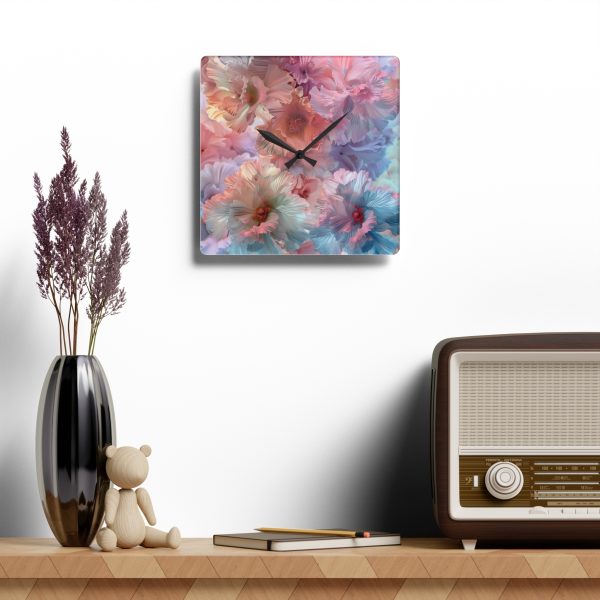 Floral Nebula 02 - Acrylic Wall Clock - Image 4