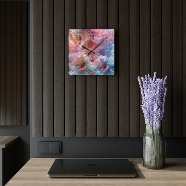 Floral Nebula 02 - Acrylic Wall Clock - Image 5