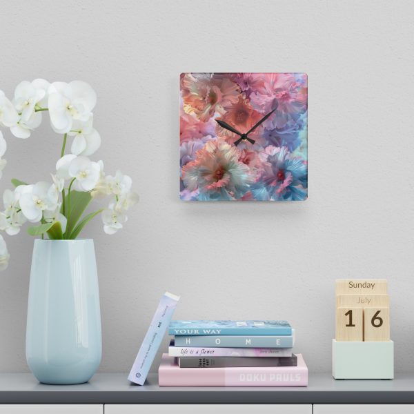 Floral Nebula 02 - Acrylic Wall Clock - Image 6