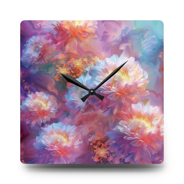 Floral Nebula 04 - Acrylic Wall Clock