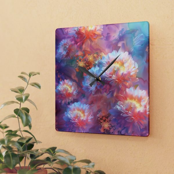 Floral Nebula 04 - Acrylic Wall Clock - Image 3