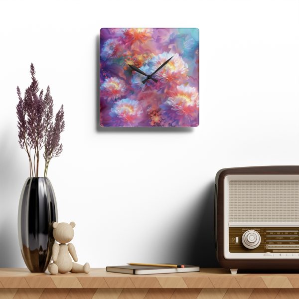 Floral Nebula 04 - Acrylic Wall Clock - Image 4