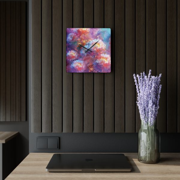 Floral Nebula 04 - Acrylic Wall Clock - Image 5