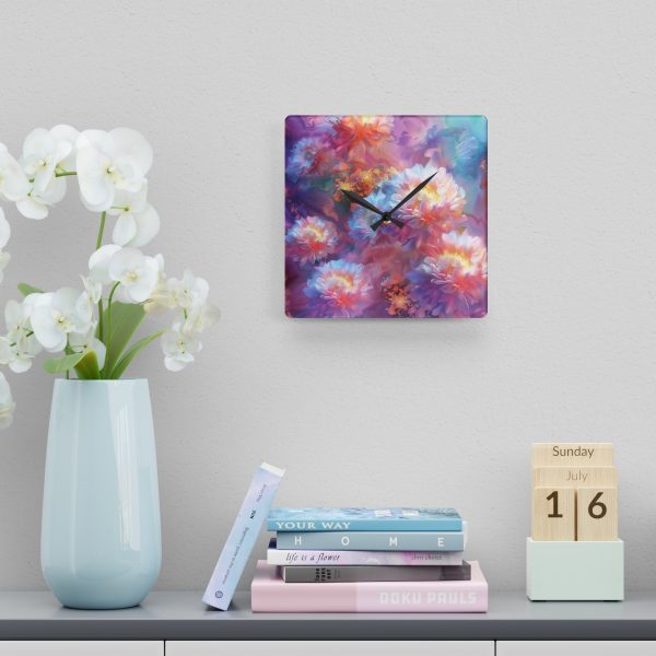 Floral Nebula 04 - Acrylic Wall Clock - Image 6