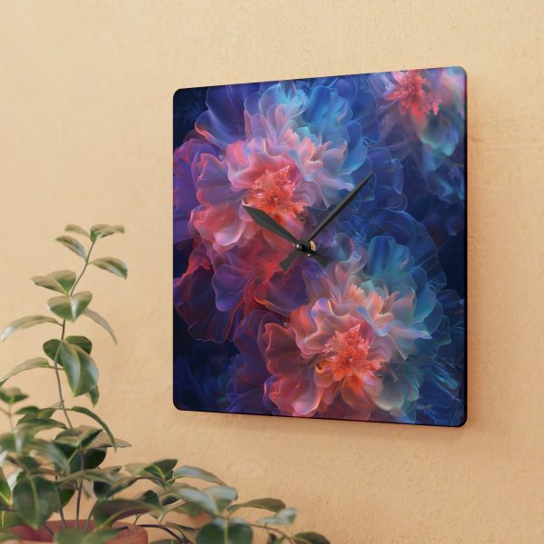 Floral Nebula 09 - Acrylic Wall Clock - Image 3