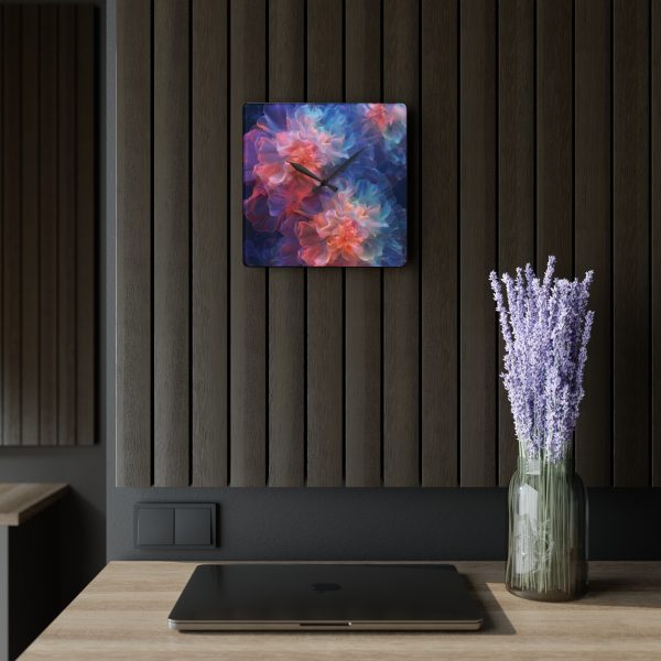 Floral Nebula 09 - Acrylic Wall Clock - Image 5