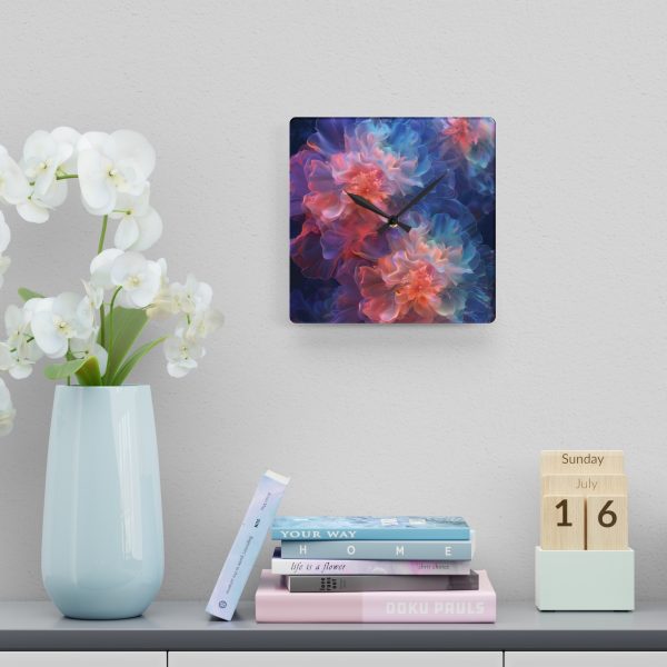 Floral Nebula 09 - Acrylic Wall Clock - Image 6