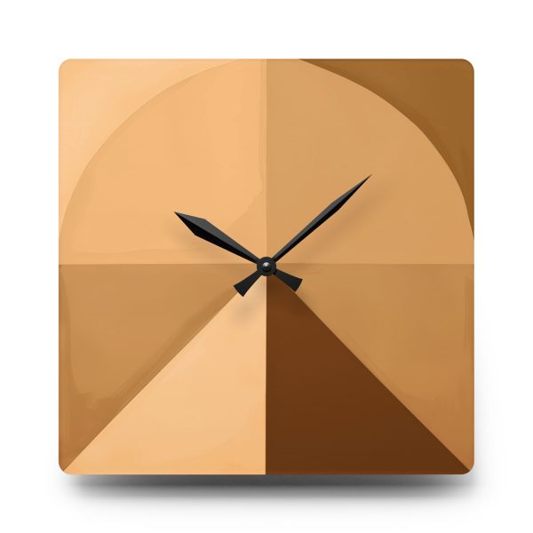 Soft Geometric Pyramid 02 in Honey Yellow Tone - Acrylic Wall Clock