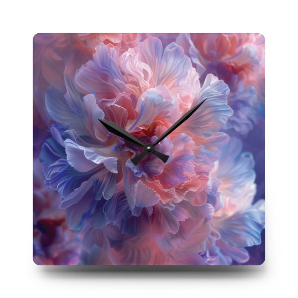 Floral Nebula 08 - Acrylic Wall Clock