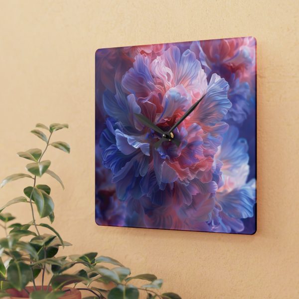 Floral Nebula 08 - Acrylic Wall Clock - Image 3