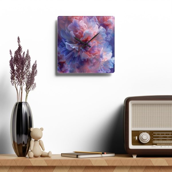 Floral Nebula 08 - Acrylic Wall Clock - Image 4