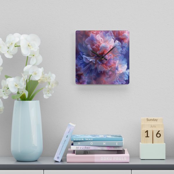 Floral Nebula 08 - Acrylic Wall Clock - Image 6