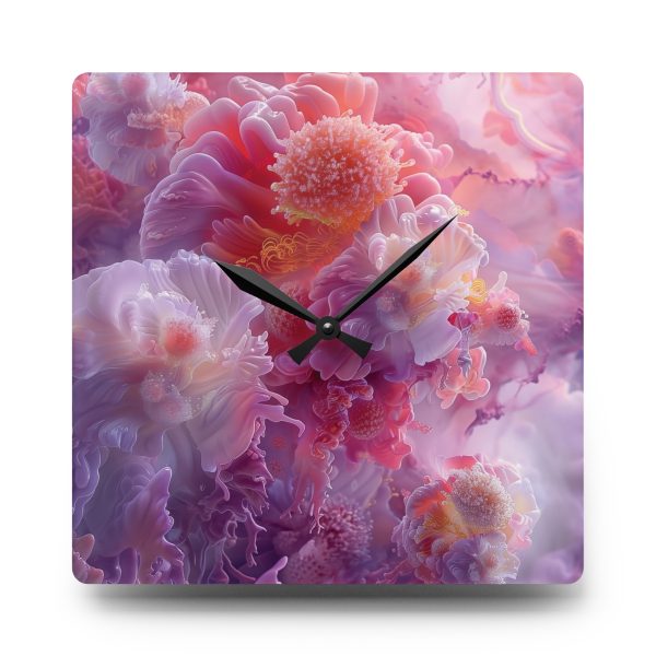 Floral Nebula 05 - Acrylic Wall Clock