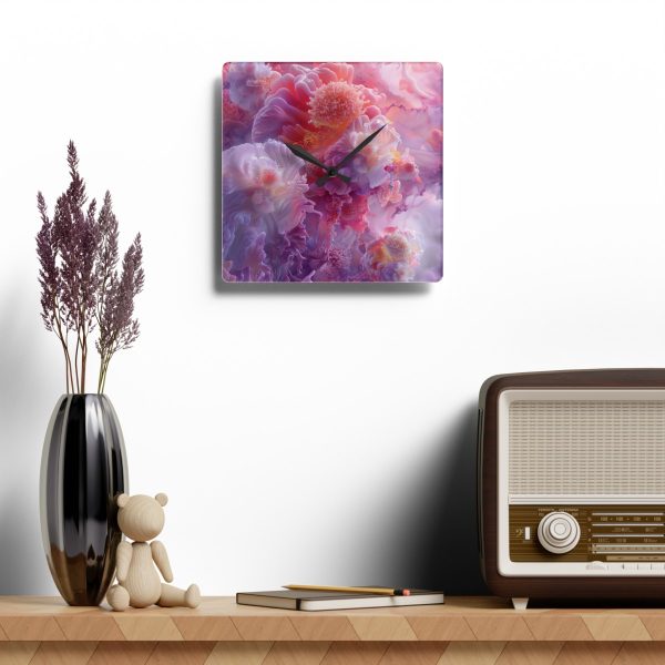 Floral Nebula 05 - Acrylic Wall Clock - Image 4