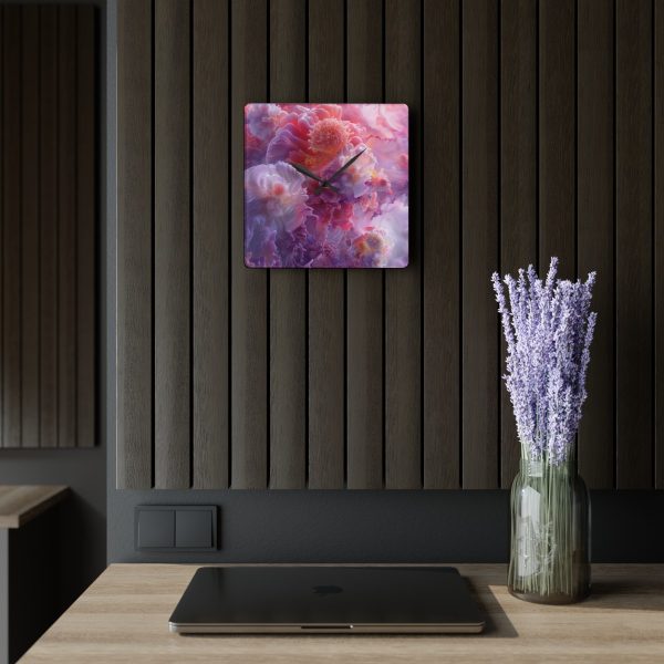 Floral Nebula 05 - Acrylic Wall Clock - Image 5