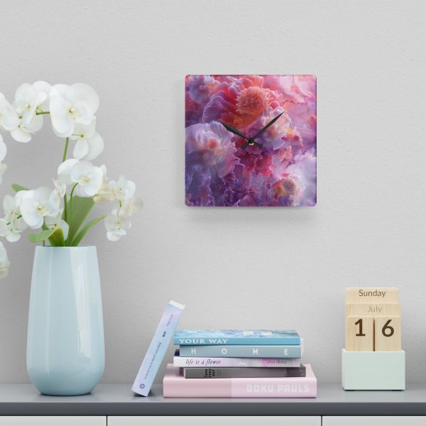 Floral Nebula 05 - Acrylic Wall Clock - Image 6