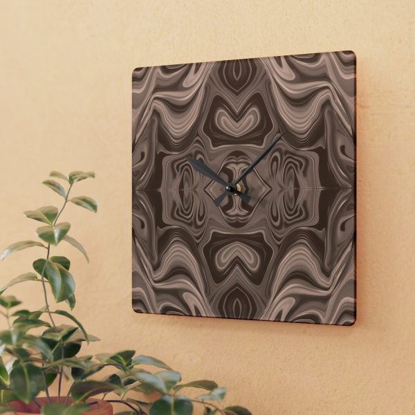 Lipnotic Kaleidoscope Background In Almondine 02 - Acrylic Wall Clock - Image 3