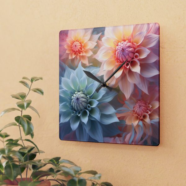 Pastel Fantasy Baroque Floral 02 - Acrylic Wall Clock - Image 3