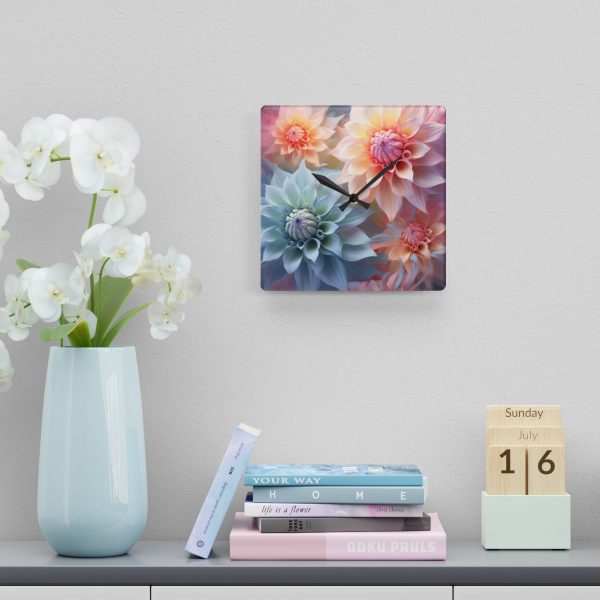 Pastel Fantasy Baroque Floral 02 - Acrylic Wall Clock - Image 6