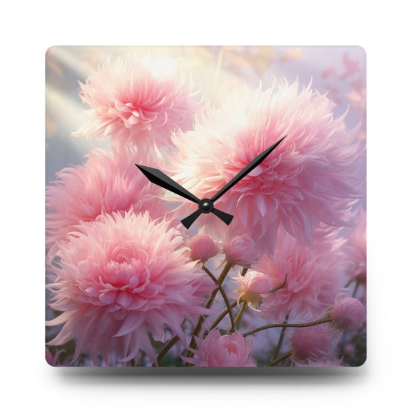 Rise and Shine Powder Puffs - Acrylic Wall Clock