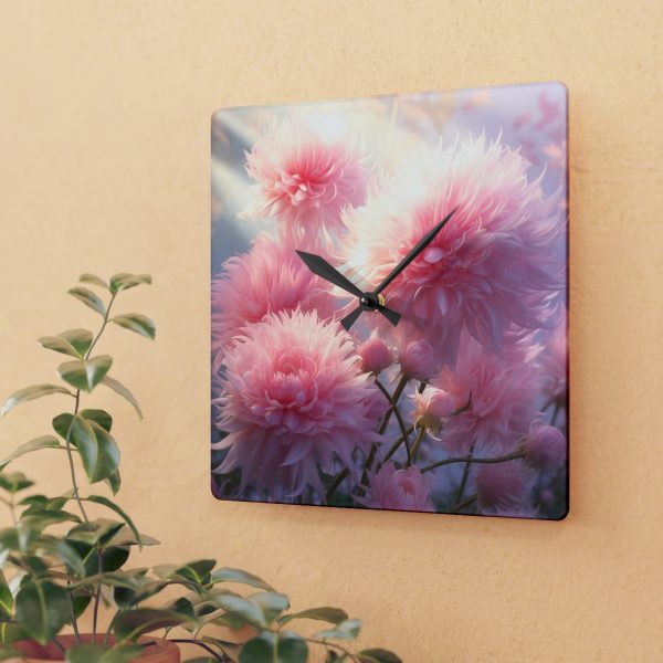 Rise and Shine Powder Puffs - Acrylic Wall Clock - Image 3