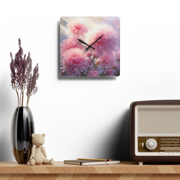 Rise and Shine Powder Puffs - Acrylic Wall Clock - Image 4