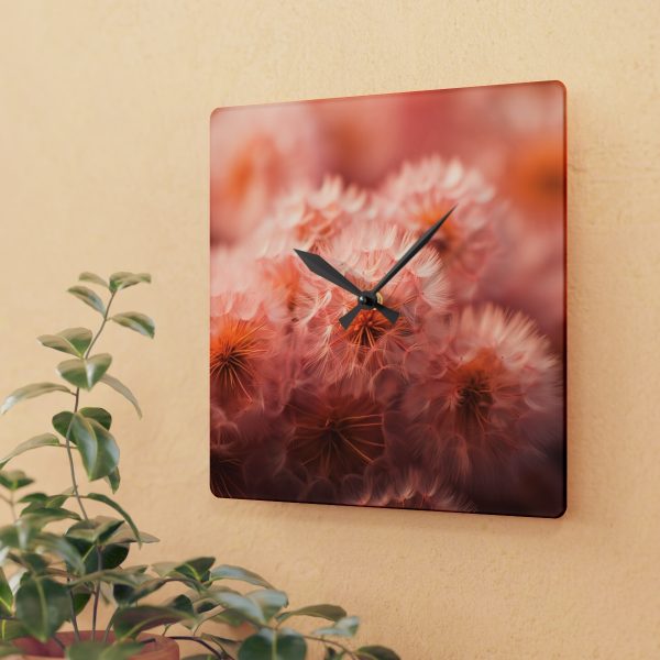 Lovely Fuzzy Fluff in Peach 02 - Acrylic Wall Clock - Image 3