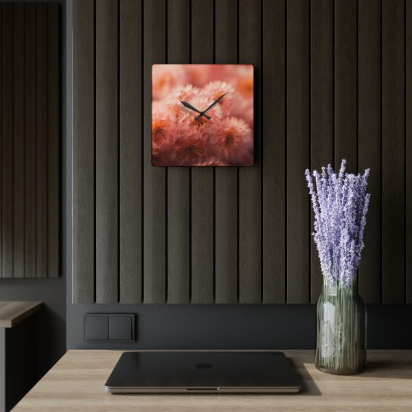 Lovely Fuzzy Fluff in Peach 02 - Acrylic Wall Clock - Image 5