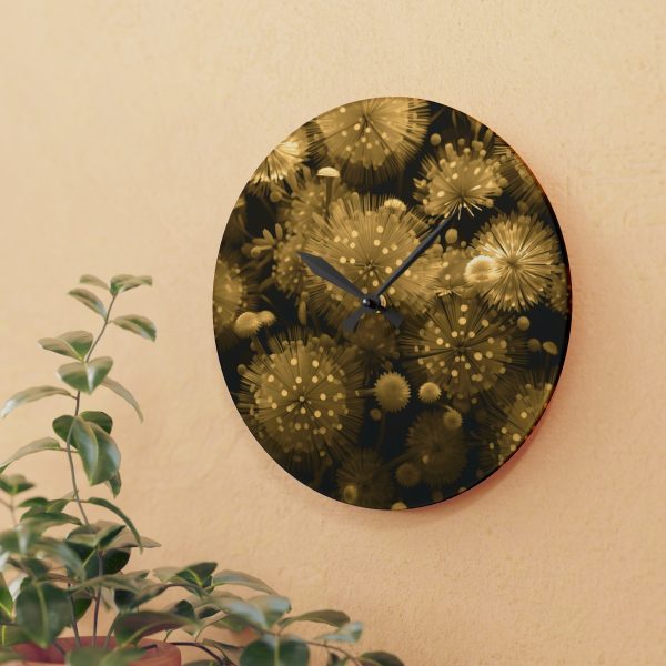 Fine and Dandy Motif in Sauterne Tone - Acrylic Wall Clock - Image 15