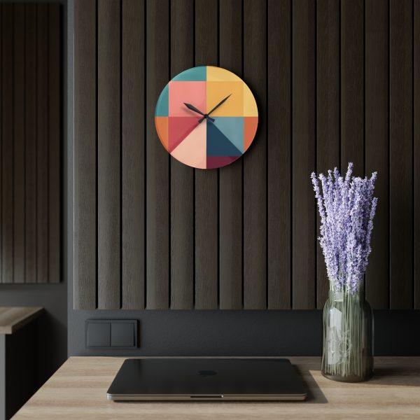 Soft Geometric Pyramid 01 - Acrylic Wall Clock - Image 17