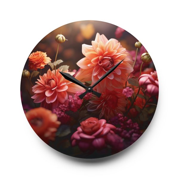 Bright Fantasy Floral 02 - Acrylic Wall Clock - Image 13