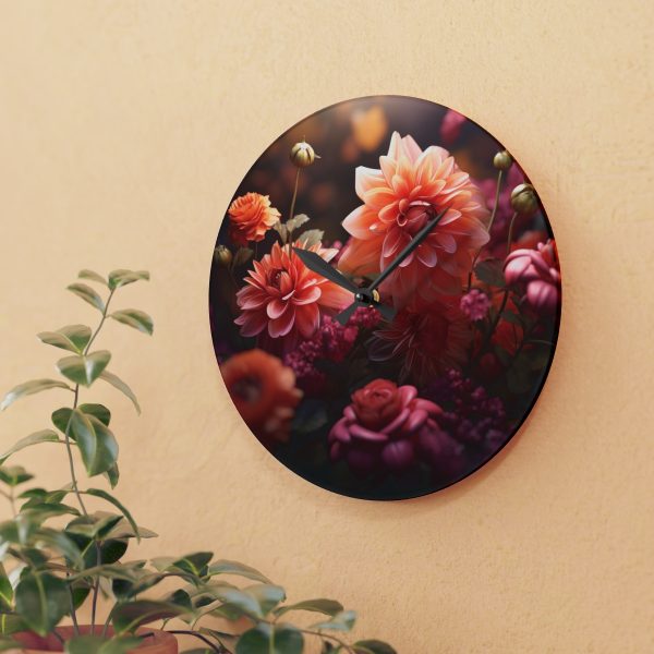 Bright Fantasy Floral 02 - Acrylic Wall Clock - Image 15