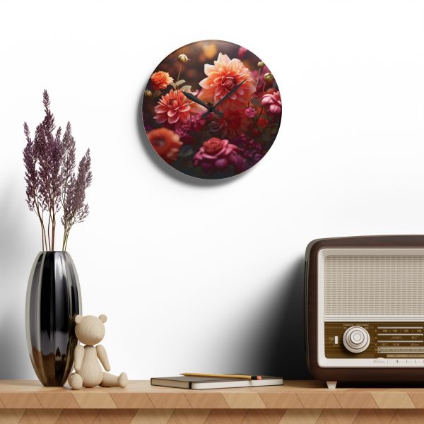 Bright Fantasy Floral 02 - Acrylic Wall Clock - Image 16