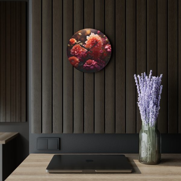 Bright Fantasy Floral 02 - Acrylic Wall Clock - Image 17