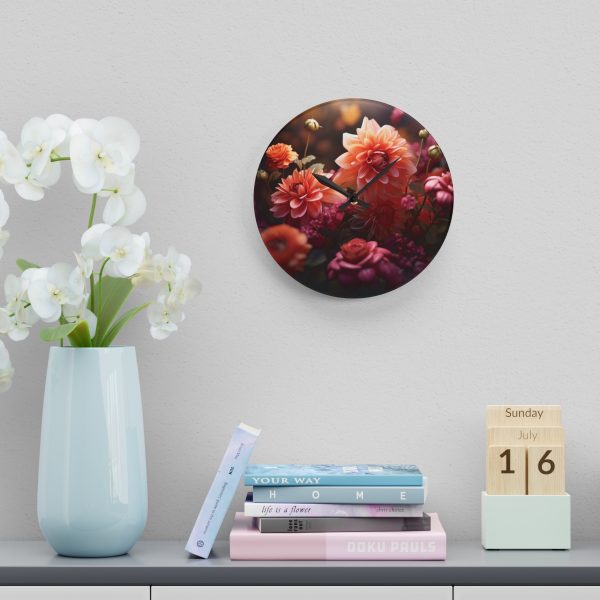 Bright Fantasy Floral 02 - Acrylic Wall Clock - Image 18