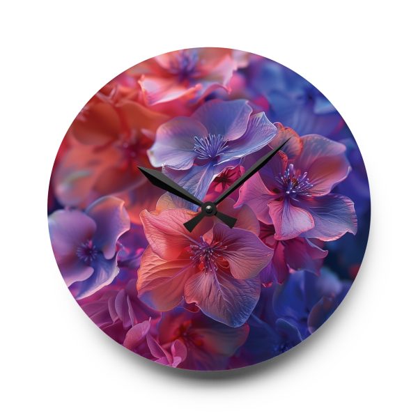 Bright Fantasy Floral 03 - Acrylic Wall Clock - Image 13