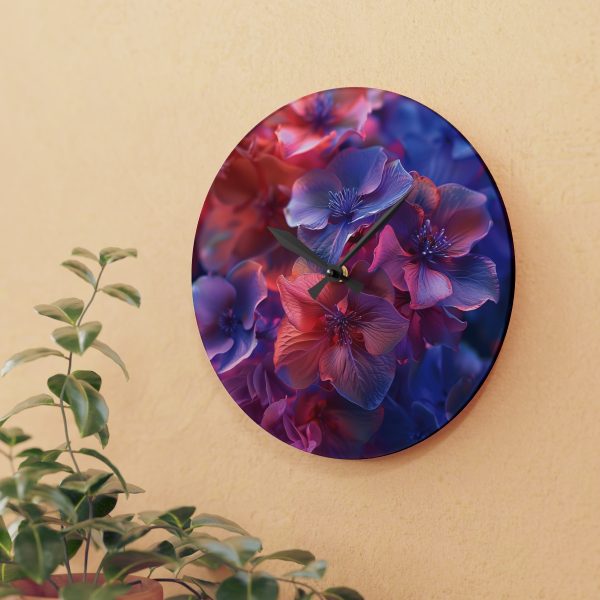 Bright Fantasy Floral 03 - Acrylic Wall Clock - Image 15