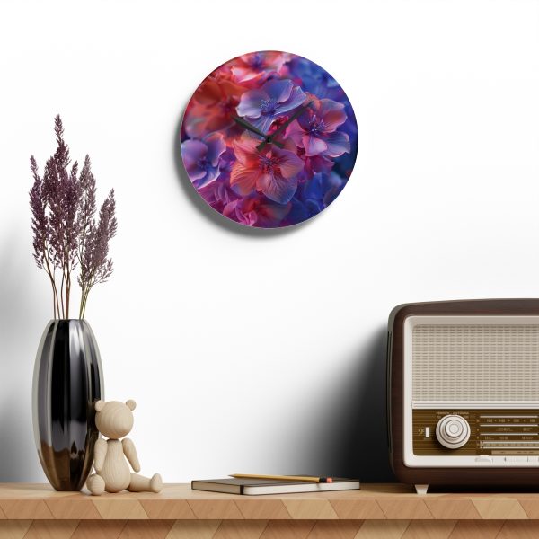 Bright Fantasy Floral 03 - Acrylic Wall Clock - Image 16