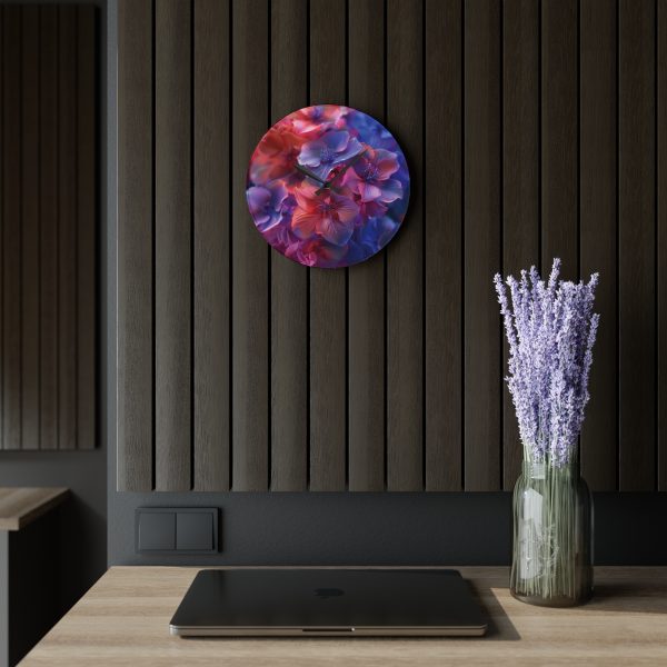 Bright Fantasy Floral 03 - Acrylic Wall Clock - Image 17